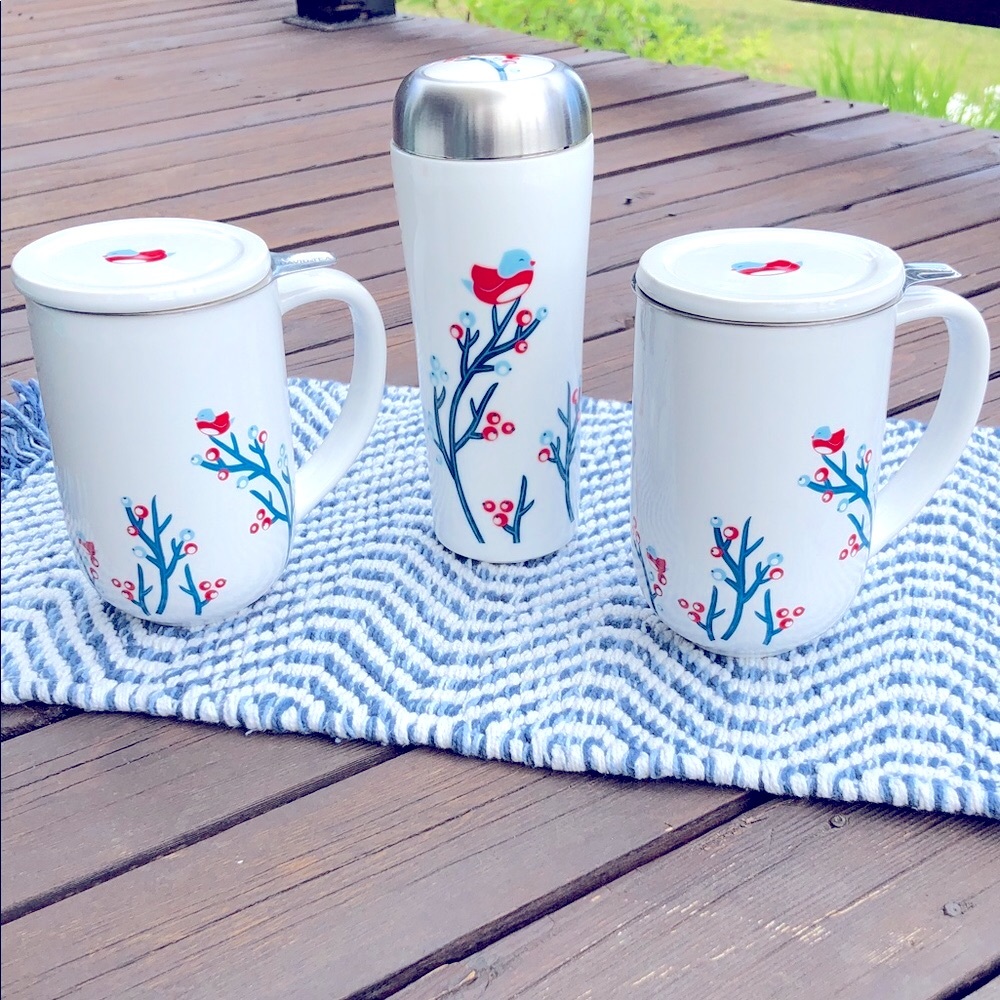 DAVIDS TEA BIRDS/BERRIES NORDIC MUG/TUMBLER SET